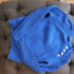 Crayola Blue cable knit sweater.  Lauren Ralph Lauren size small.